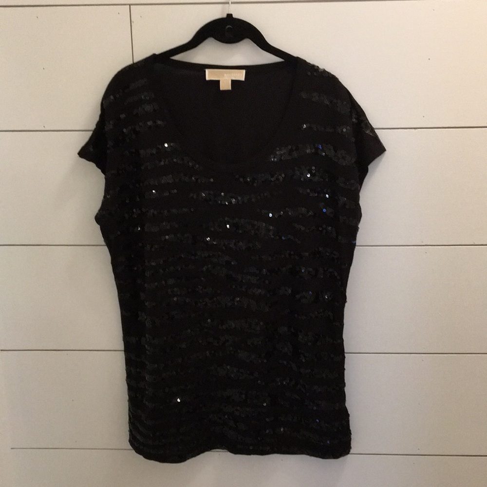 Michael Kors black sequin top